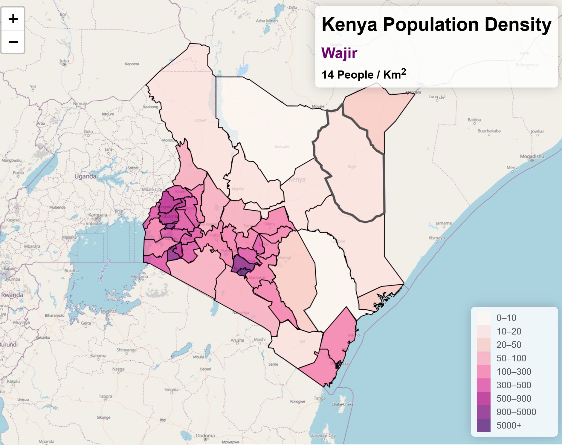 Kenya Population Map